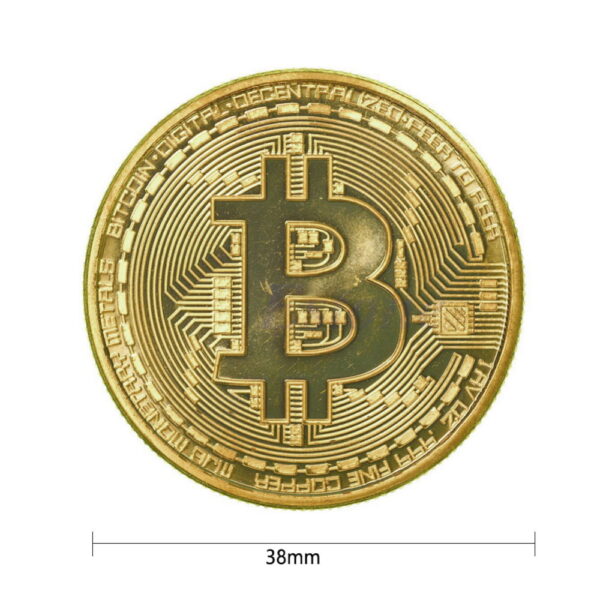 1pc 38mm Collection Coin Bitcoin Gold Plated Bronze Physical Bitcoins Casascius Bit Coin BTC New Year