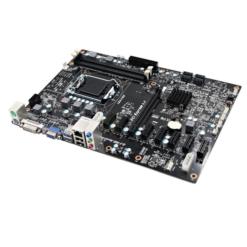 8 GPU Cryptocurrency Mining Motherboard Brand New – B85 slots side2