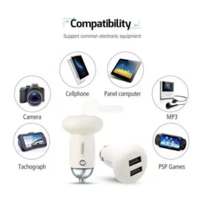 REMAX Mushroom Shaped Dual USB Car Charger 2.1A