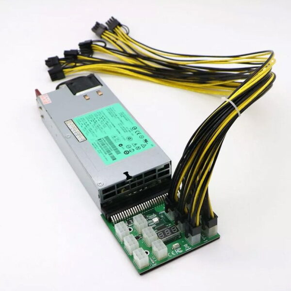 GPU Mining Power Supply Kit 1200W PSU Server Breakout board cables