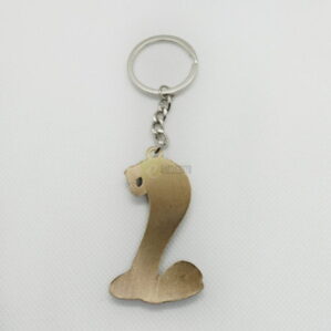 cobra gold platted copper keychain backside