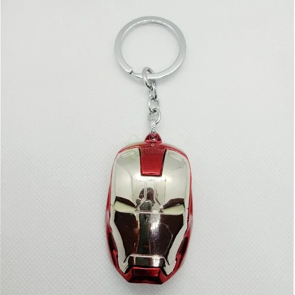 iron man silver red keychain