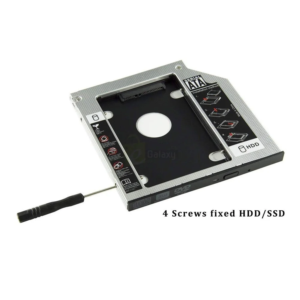 2nd HDD Caddy 12.7mm for Laptop's Universal CD/DVD-ROM 3 2nd HDD Caddy for Laptop cd rom 4 screws