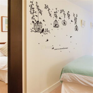 Birdcage wall stickers home decor living room stickers