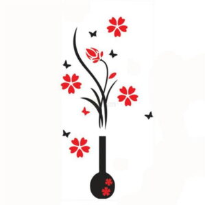 DIY Vase Flower Tree Crystal Arcylic 3D Wall Sticker home cropped