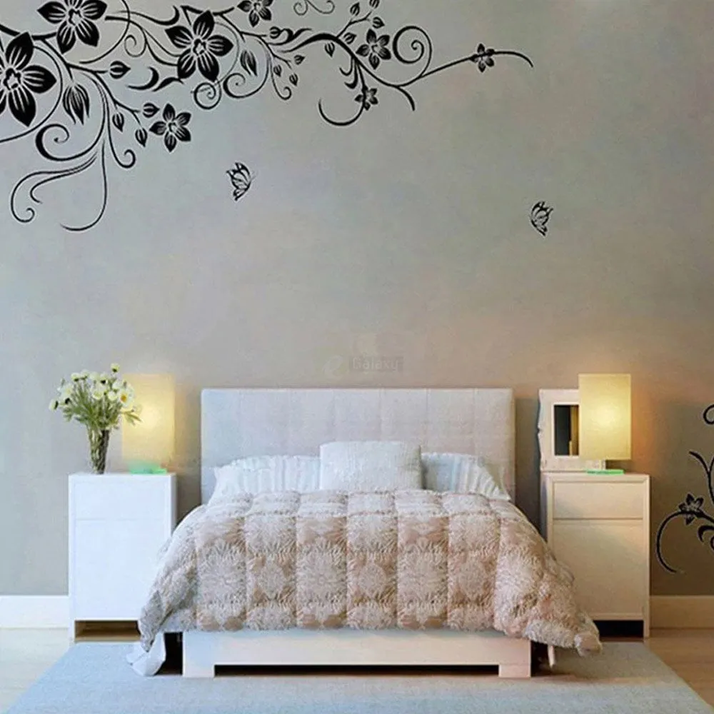 Flowers and Vine Around LED Vinyl Wall Sticker Mural Decal Art