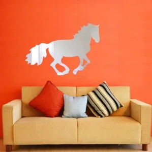 Horse DIY Mirror Wall Sticker Galloping sofa