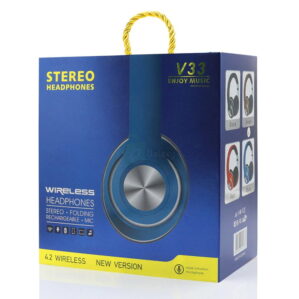 JBL V33 Wireless Bluetooth Headphone 4.2 Stereo with FM radio Mic packing