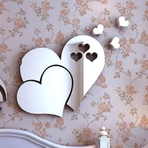Love Heart Wall Sticker DIY Mirror 3D Decal Decorations For Home