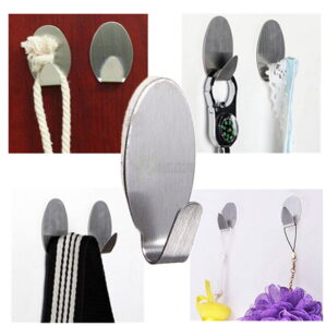 6 Pcs Stainless Steel Adhesive Hooks Clothes hanger Wall Hook For Kitchen Bathroom multipurpose