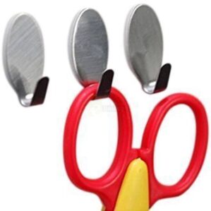 6 Pcs Stainless Steel Adhesive Hooks Clothes hanger Wall Hook For Kitchen Bathroom scissor hanger