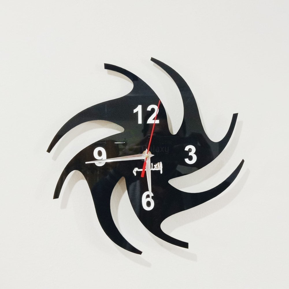 Acrylic clock black design 1