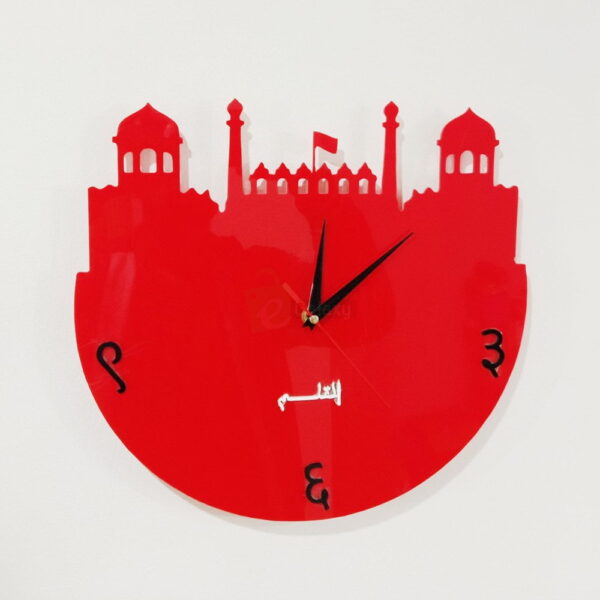 Acrylic clock black design 2 badshahi masjid