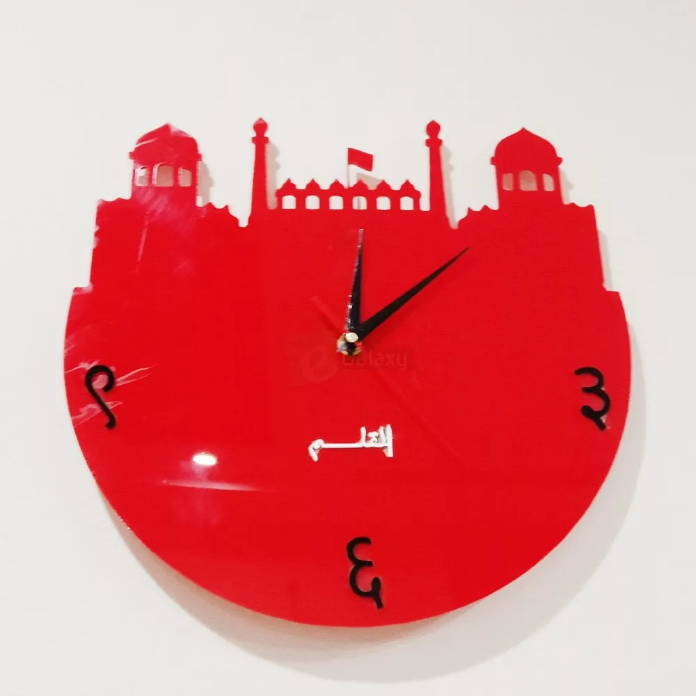 Badshahi Masjid Wall Clock Acrylic Lahore Wall Clock WCD02 3 Acrylic clock black design 2 badshahi masjid side
