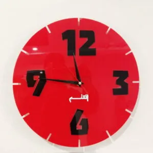 Acrylic clock black design 3 round