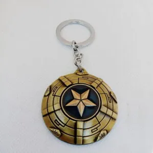 Captain America Movie Shield Marvel Keychain keyring metal golden