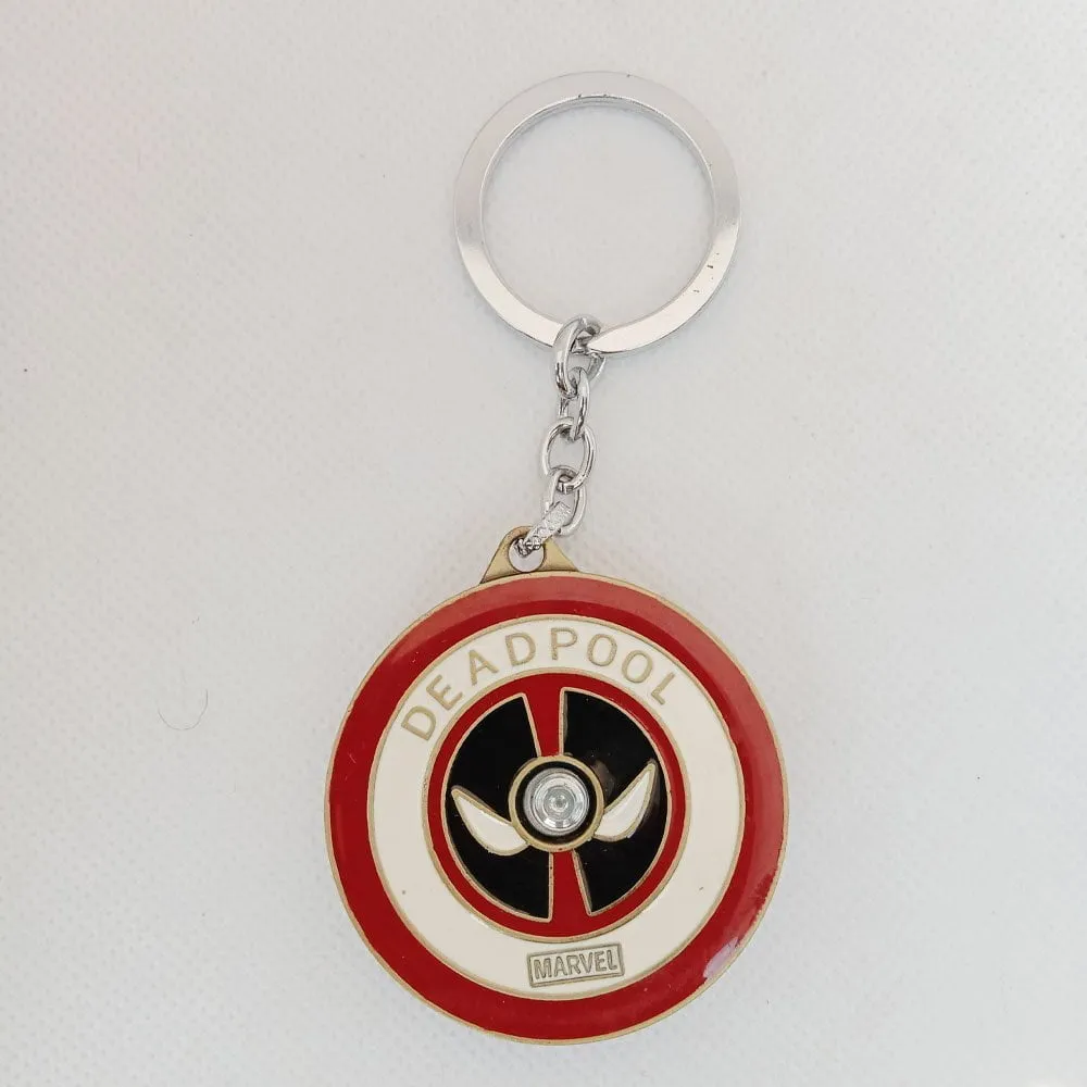 Deadpool keychain Marvel Keychain keyring for cars bikes 5 Deadpool golden keychain metal back side