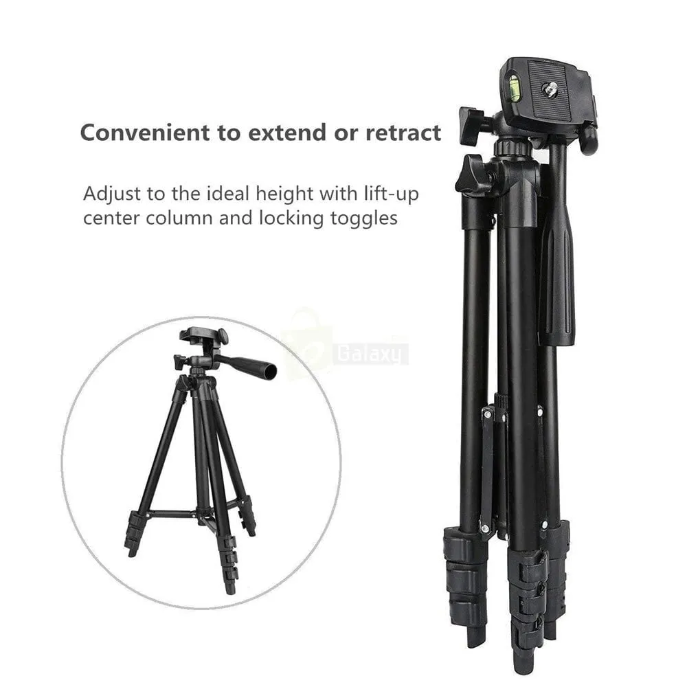 3120 Tripod Stand 4-sections Lightweight with Bag- Black 8 Triod Stand 3120 for camera and mobiles extendable
