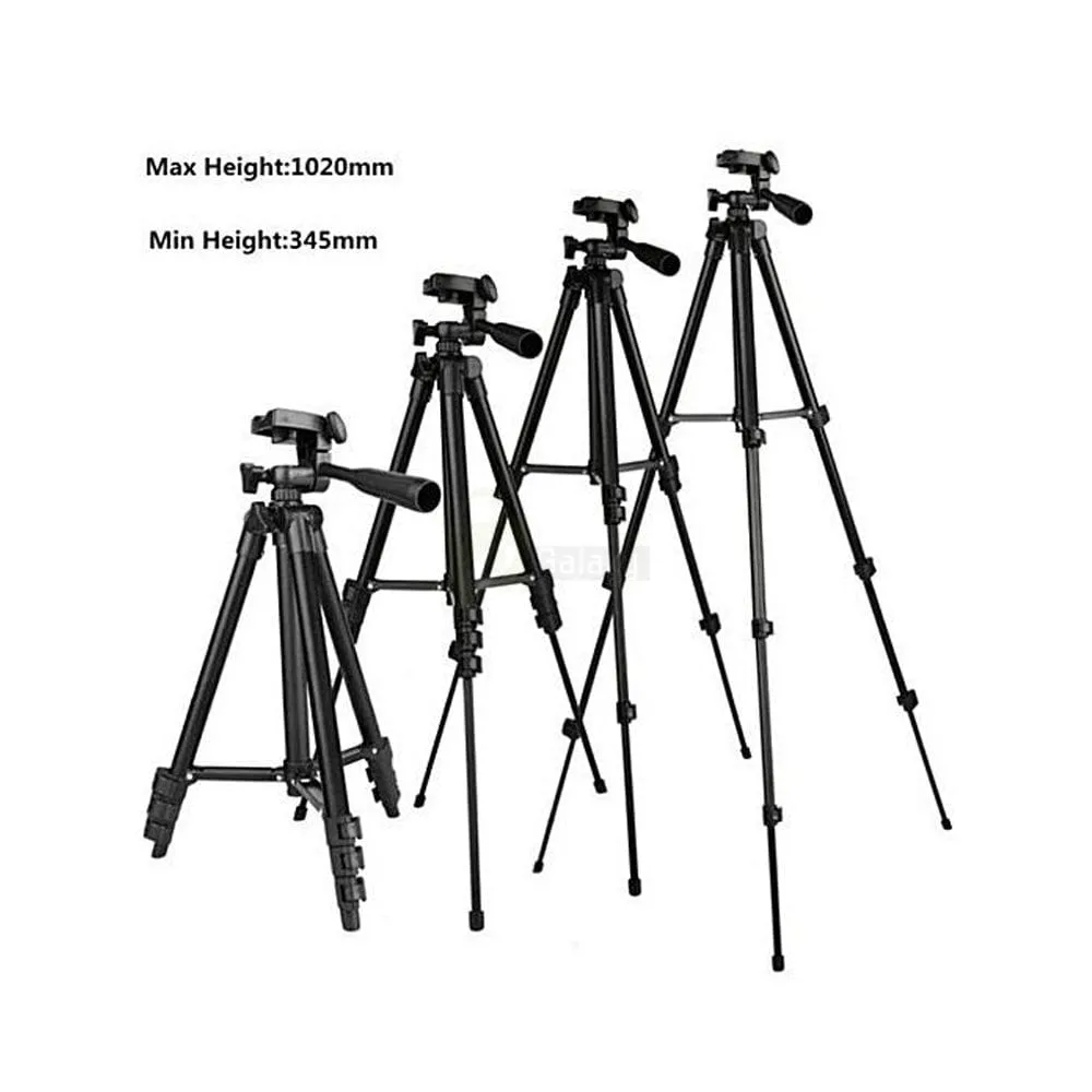 3120 Tripod Stand 4-sections Lightweight with Bag- Black 3 Triod Stand 3120 for camera and mobiles