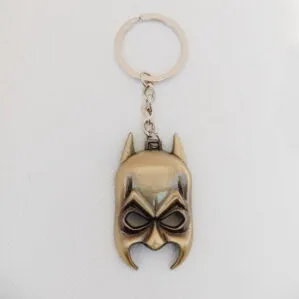 batman face metal golden keychain