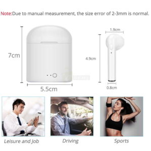 i7S TWS Mini Bluetooth Headse dimensionst