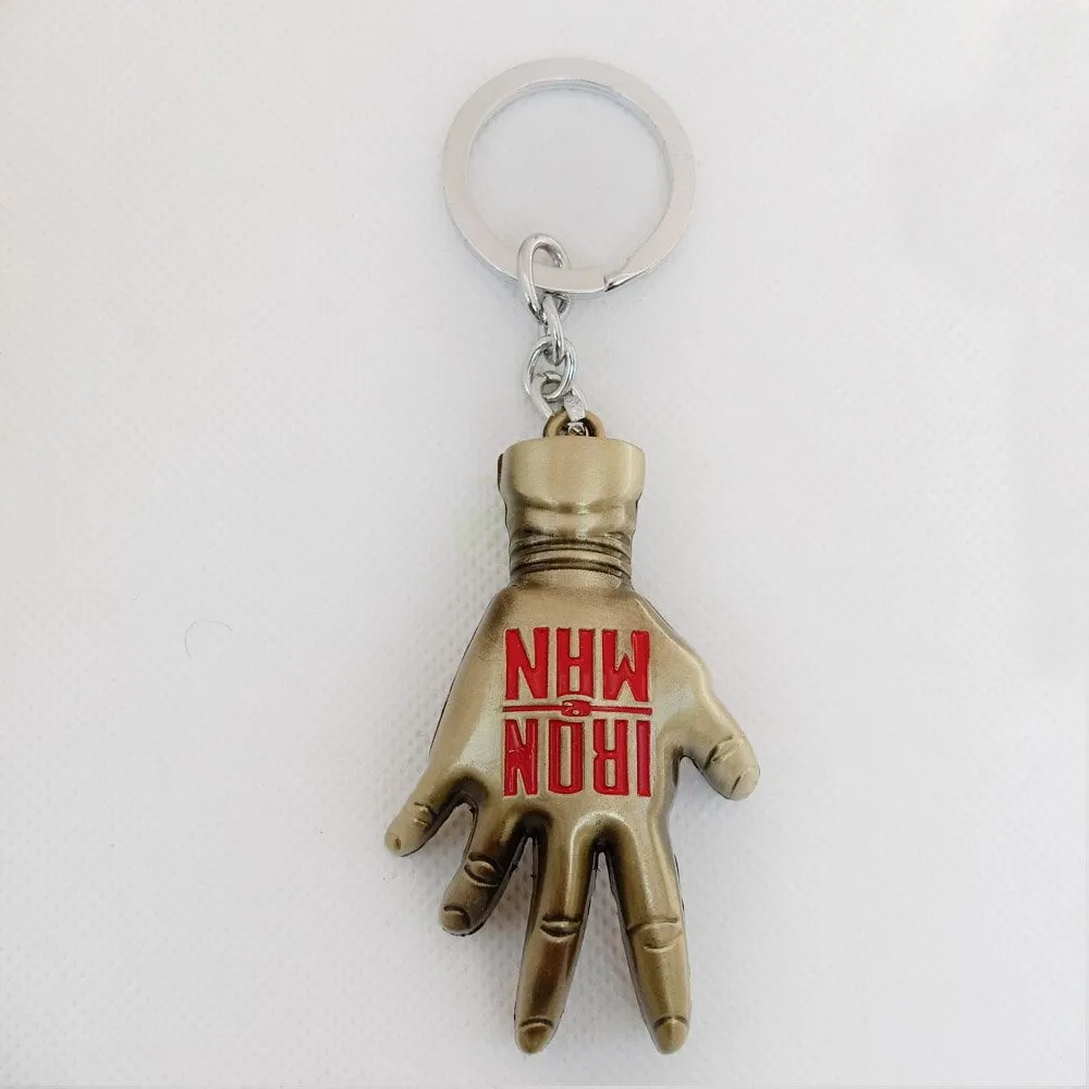 Ironman Hand keychain Iron Man Marvel Keychain 3 ironman hand fist top keychain metal golden