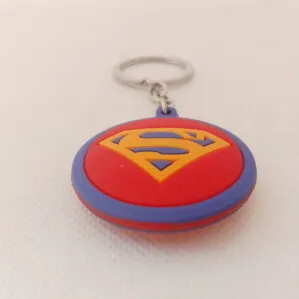 superman logo keychain rubber side