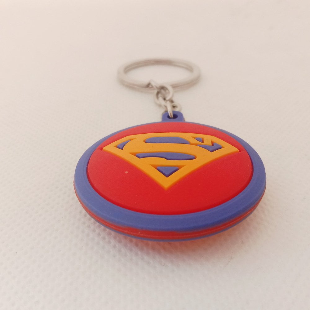 superman logo keychain rubber side