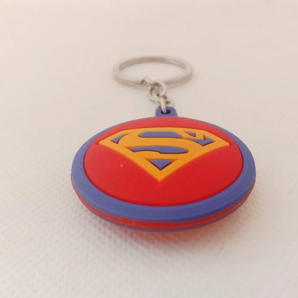 Superman Rubber Keychain Mavel Keychain 1 superman logo keychain rubber side