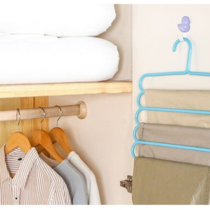 5 Layer Multi Colors Multi functional Clothes Hangers blue