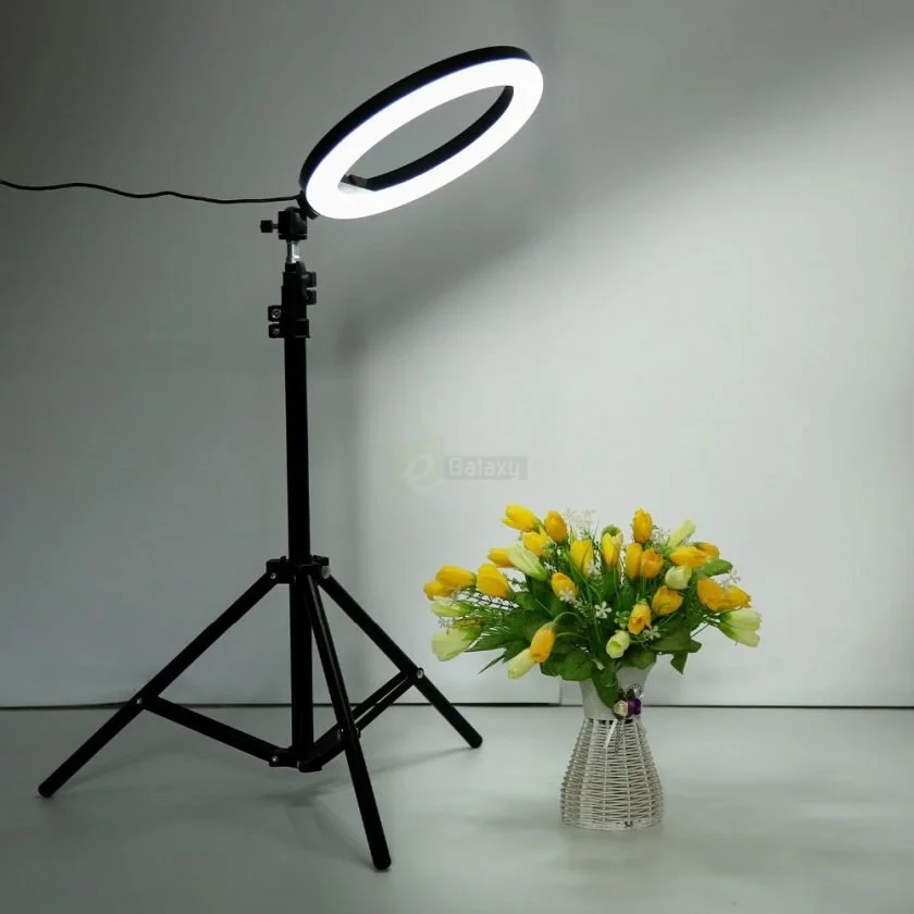 Home New 26 26cm Ring Light with stand Studio Mobile Selfie Light with Stand 7 Feet Tripod white