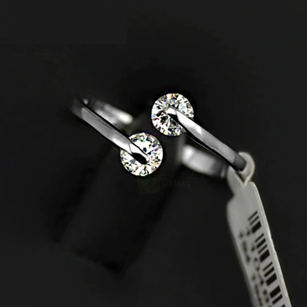 Rose Gold Ring with Two Diamonds Wedding Rings For Women JW02 6 Ring JW02 3