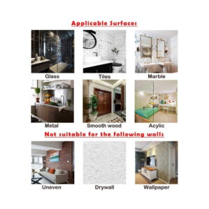 Wall Transparent Hook Waterproof Self Adhesive applicable surfaces