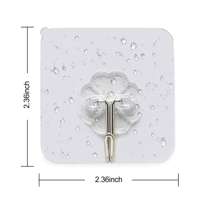 Wall Transparent Hook Waterproof Self Adhesive for Bathroom Kitchen size