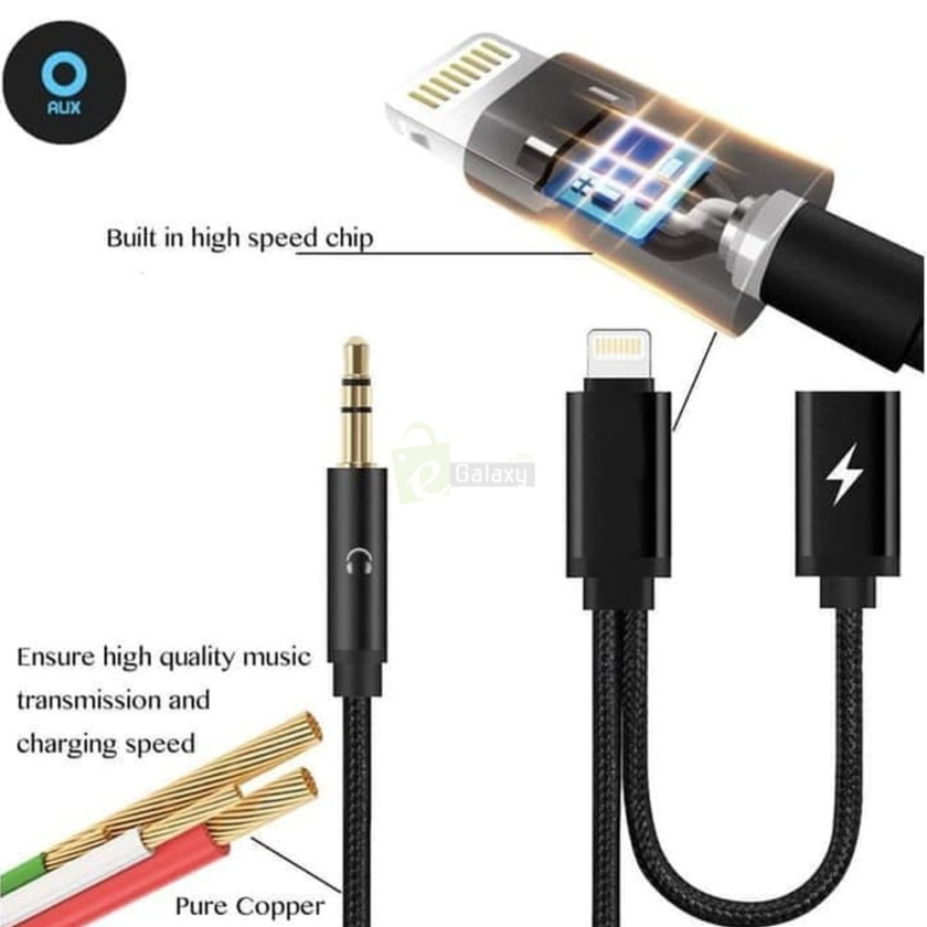 iP3.5mm Lightning Iphone X Charging Audio Aux Cable for ipad JS 038 see