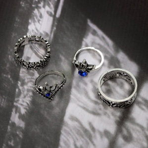 13pcs Set Antique Silver Rings for Women Jewelry JW03 5