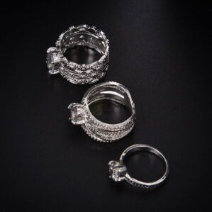 3pcs Silver Rings Set Old Vintage Rings Women Jewelry JW010 1