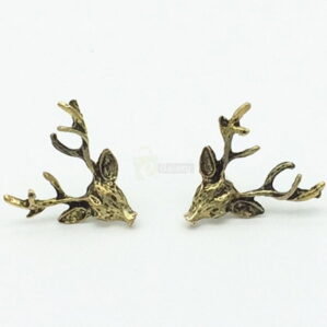 Deer Head Earrings Stud Vintage Retro For Women Jewelry JW04 5