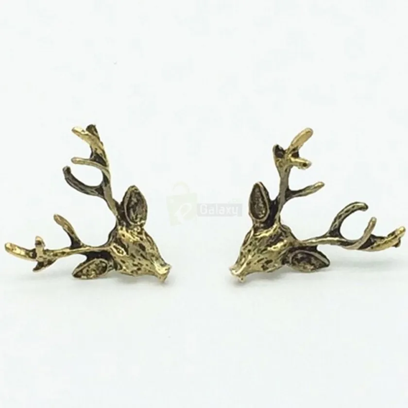 Deer Head Earrings Stud Vintage Retro For Women Jewelry JW04 5 Deer Head Earrings Stud Vintage Retro For Women Jewelry JW04 5