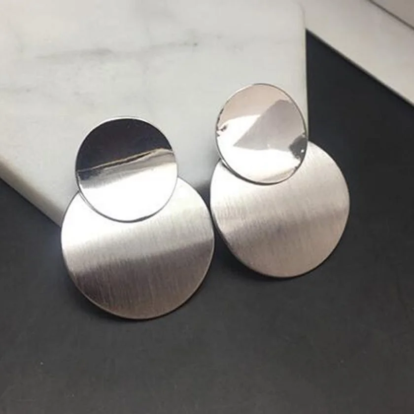 Round Earrings Dangle Drop Metal Fashion Jewelry 2020 JW05 2 Round Earrings Dangle Drop Metal Fashion Jewelry 2020 JW05 2