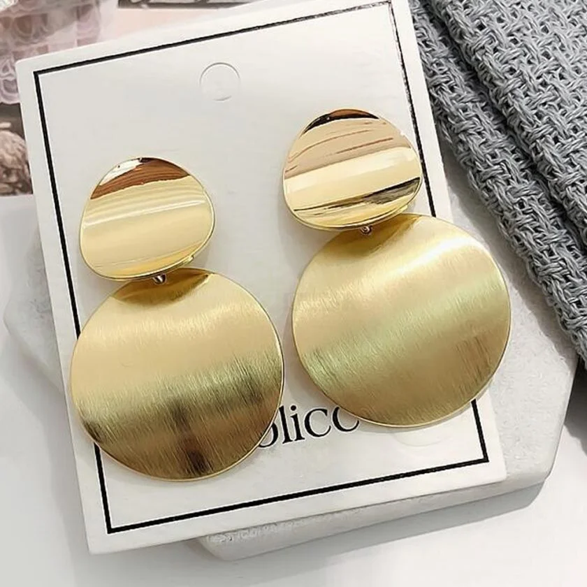 Round Earrings Dangle Drop Metal Fashion Jewelry 2020 JW05 3 Round Earrings Dangle Drop Metal Fashion Jewelry 2020 JW05 3