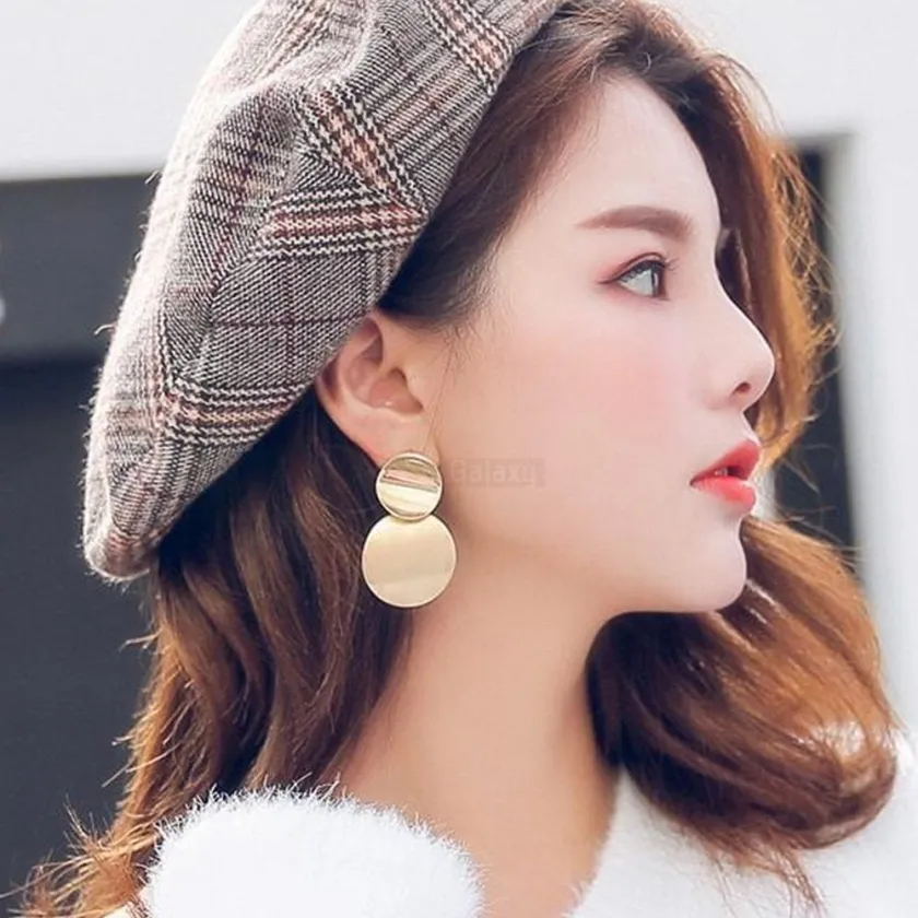 Round Earrings Dangle Drop Metal Fashion Jewelry 2020 JW05 4 Round Earrings Dangle Drop Metal Fashion Jewelry 2020 JW05 4