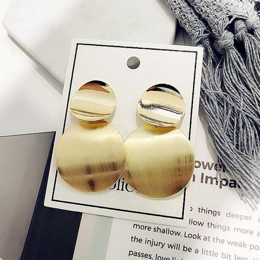 Round Earrings Dangle Drop Metal Fashion Jewelry 2020 JW05