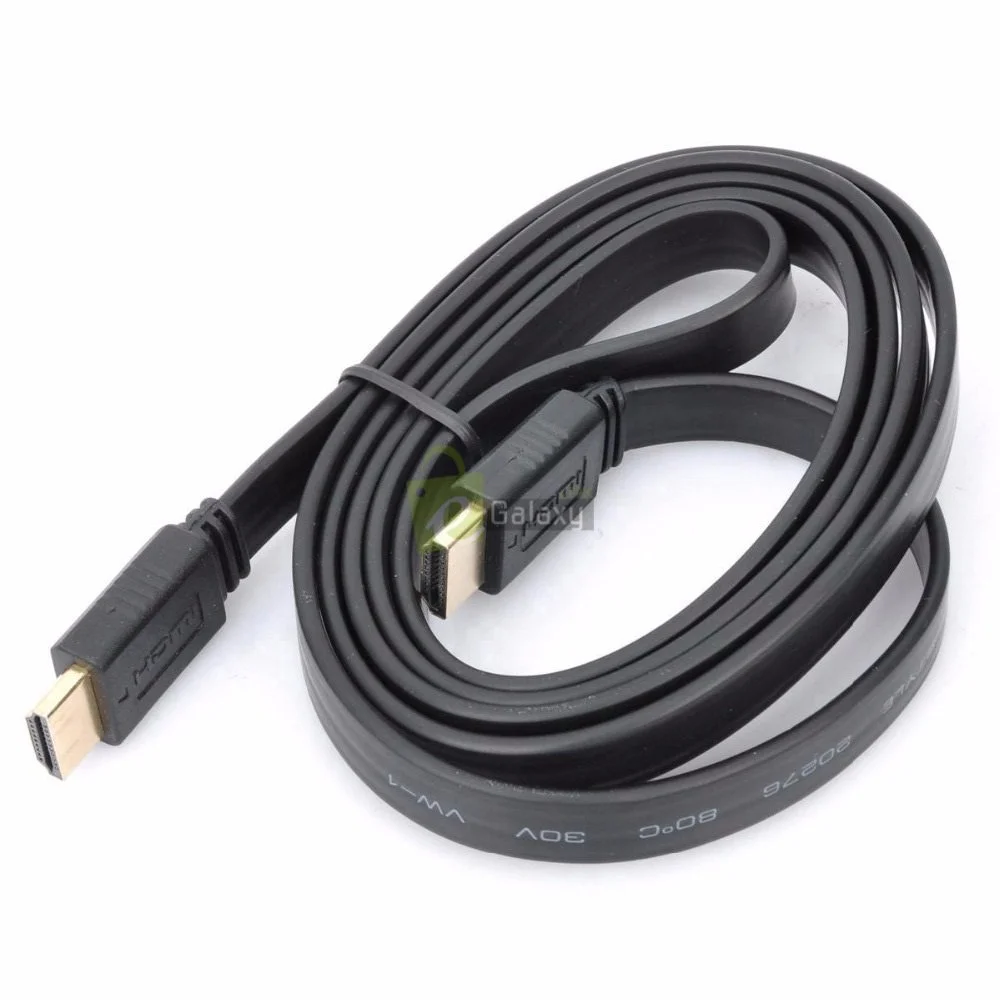 HDMI Flat Cable 1.5m Gold Plated Plug 1080p Branded for Camera, LCD, LED 4 HDMI Flat Cable 1.5m Gold Plated Plug 1080p 1.5 Meters for Camera LCD LED main