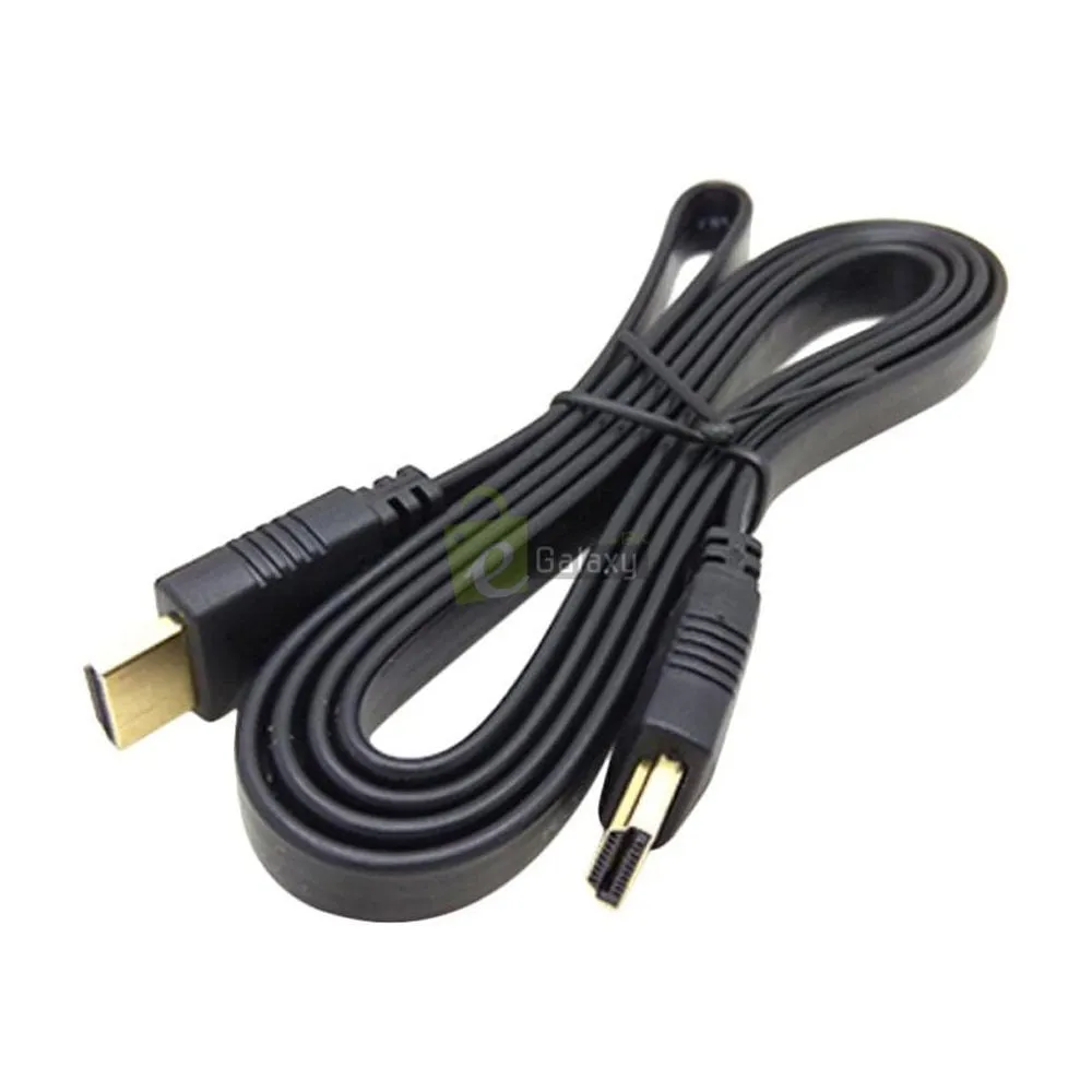 HDMI Flat Cable 1.5m Gold Plated Plug 1080p Branded for Camera, LCD, LED 3 HDMI Flat Cable 1.5m Gold Plated Plug 1080p 1.5 Meters for Camera LCD LED