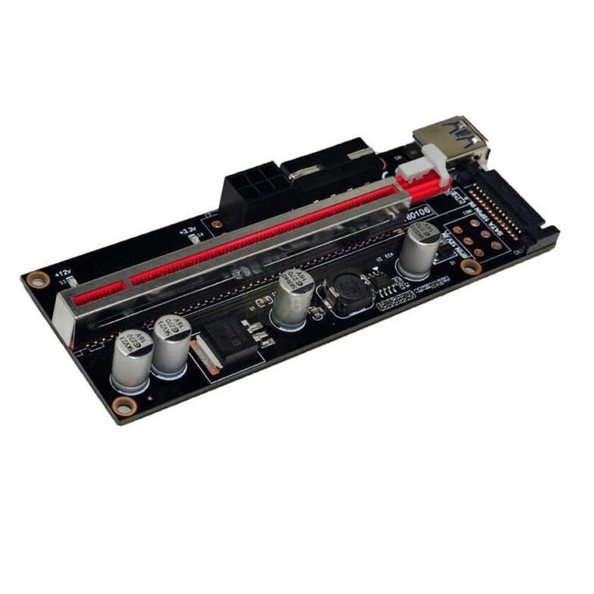 PCI E Riser 009S Plus PCI E 1X TO 16X Slot 60cm USB 3.0 4pin 6pin SATA Power Mining single