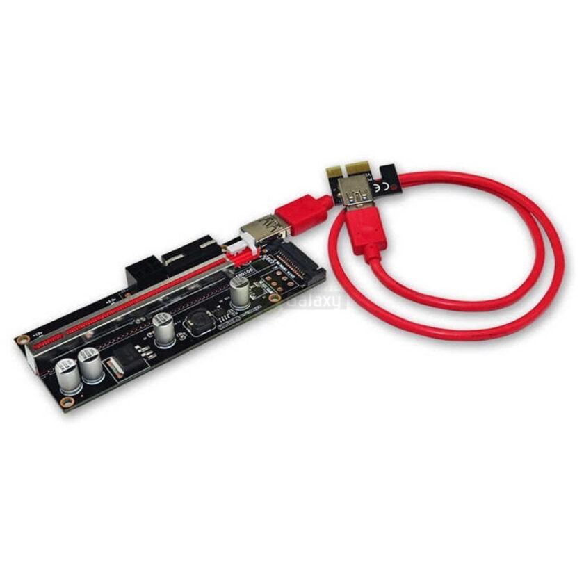 dPCI E Riser 009S Plus PCI E 1X TO 16X Slot 60cm USB 3.0 4pin 6pin SATA Power Mining
