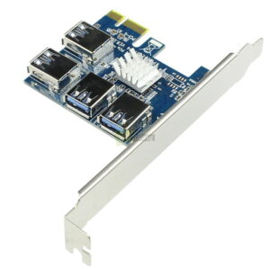 PCI Express Riser Card 1x to 16x 1 to 4 USB 3.0 Slot PCI E Multiplier Hub for Mining 1