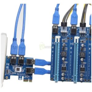 PCI Express Riser Card 1x to 16x 1 to 4 USB 3.0 Slot PCI E Multiplier Hub for Mining risers