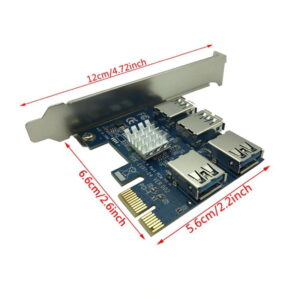 PCI Express Riser Card 1x to 16x 1 to 4 USB 3.0 Slot PCI E Multiplier Hub for Mining size